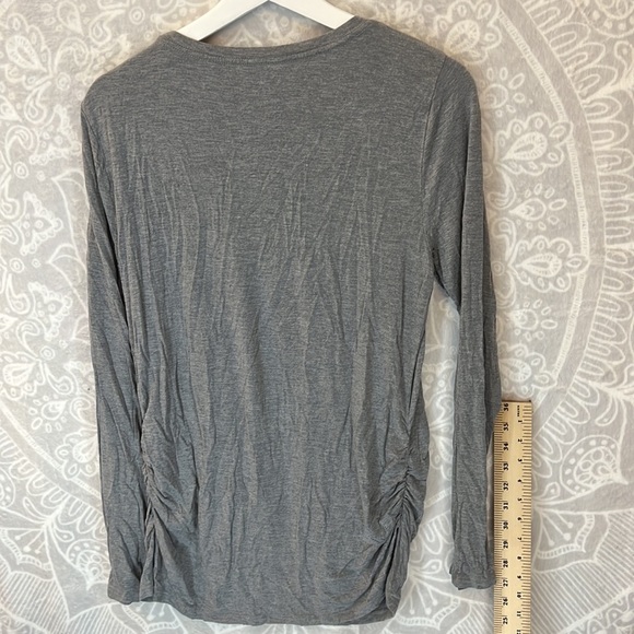 AGLOW HEATHERED GRAY LONG SLEEVE MATERNITY TOP JERSEY KNIT COMFORTABLE L LARGE - Picture 8 of 9